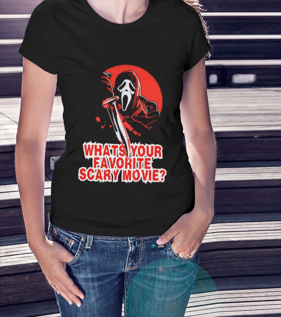 Ghostface What's Your Favorite Scary Movie Red Mask T-Shirt