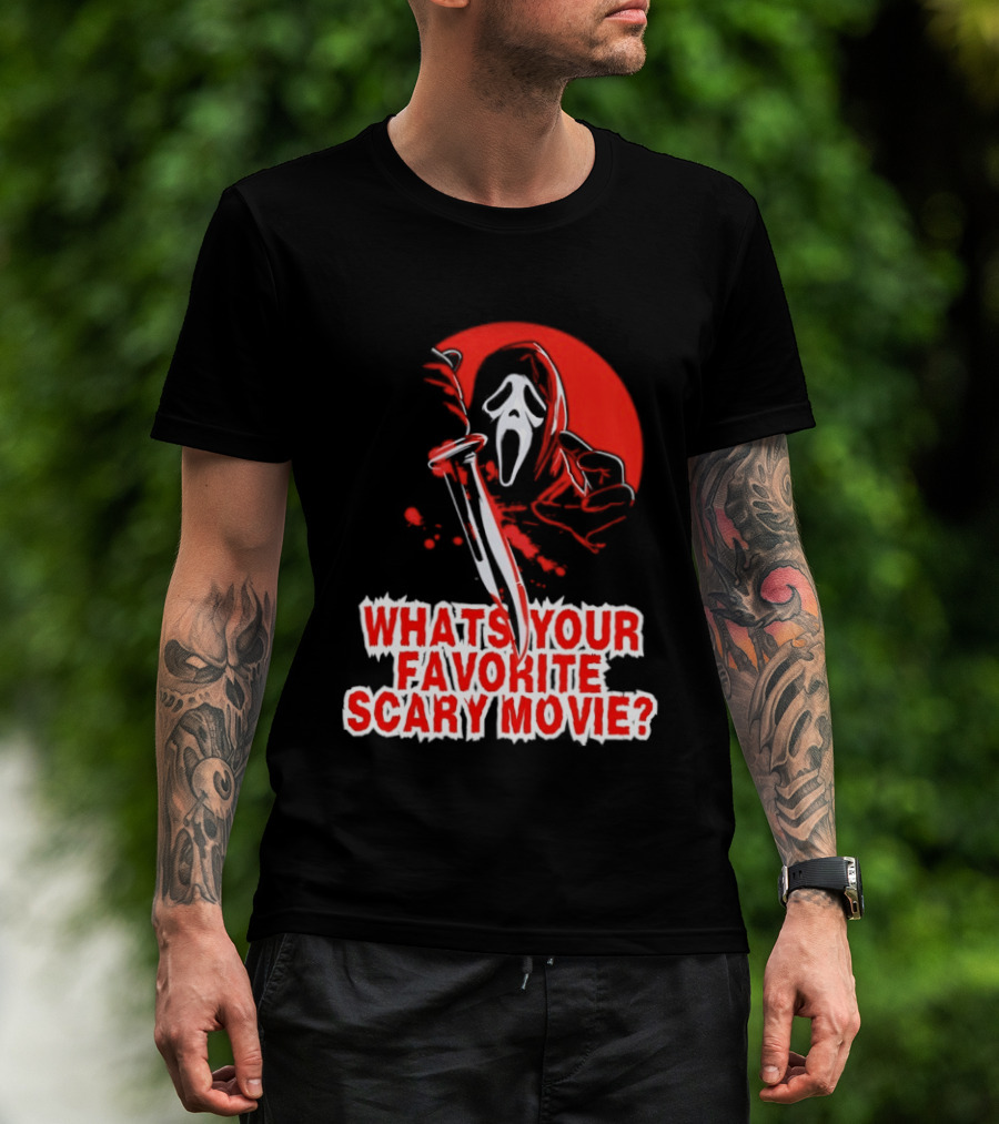 Ghostface What's Your Favorite Scary Movie Red Mask T-Shirt