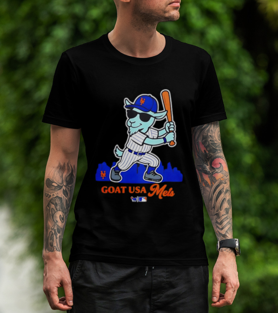 GOAT USA New York Mets Baseball Skyline MLB T-Shirt