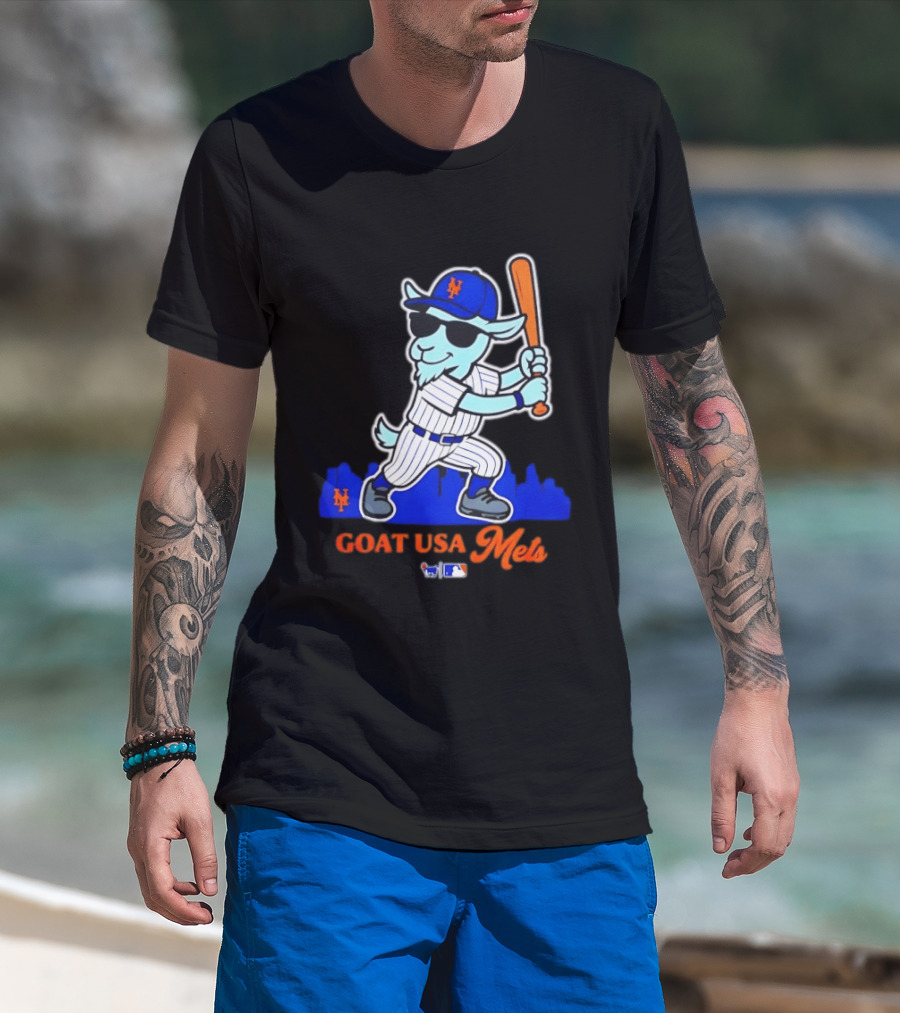 GOAT USA New York Mets Baseball Skyline MLB T-Shirt