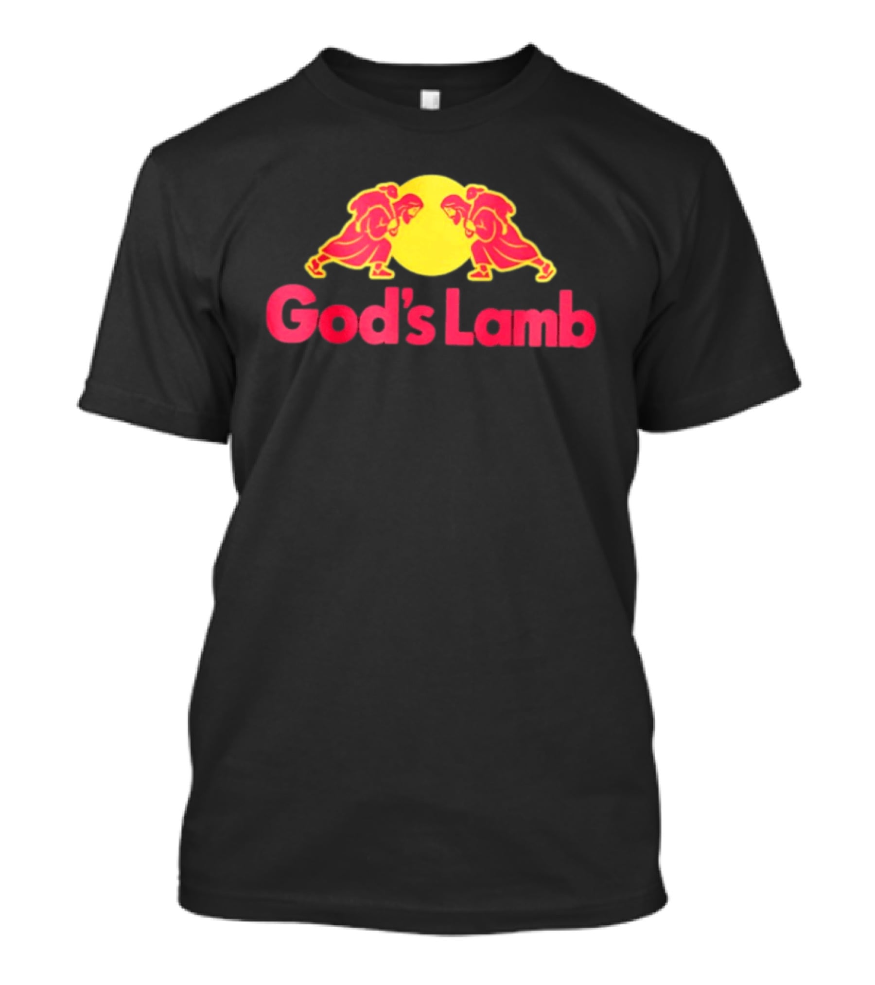 God's Lamb Redbull Parody Twin Monk Icon Yellow T-Shirt