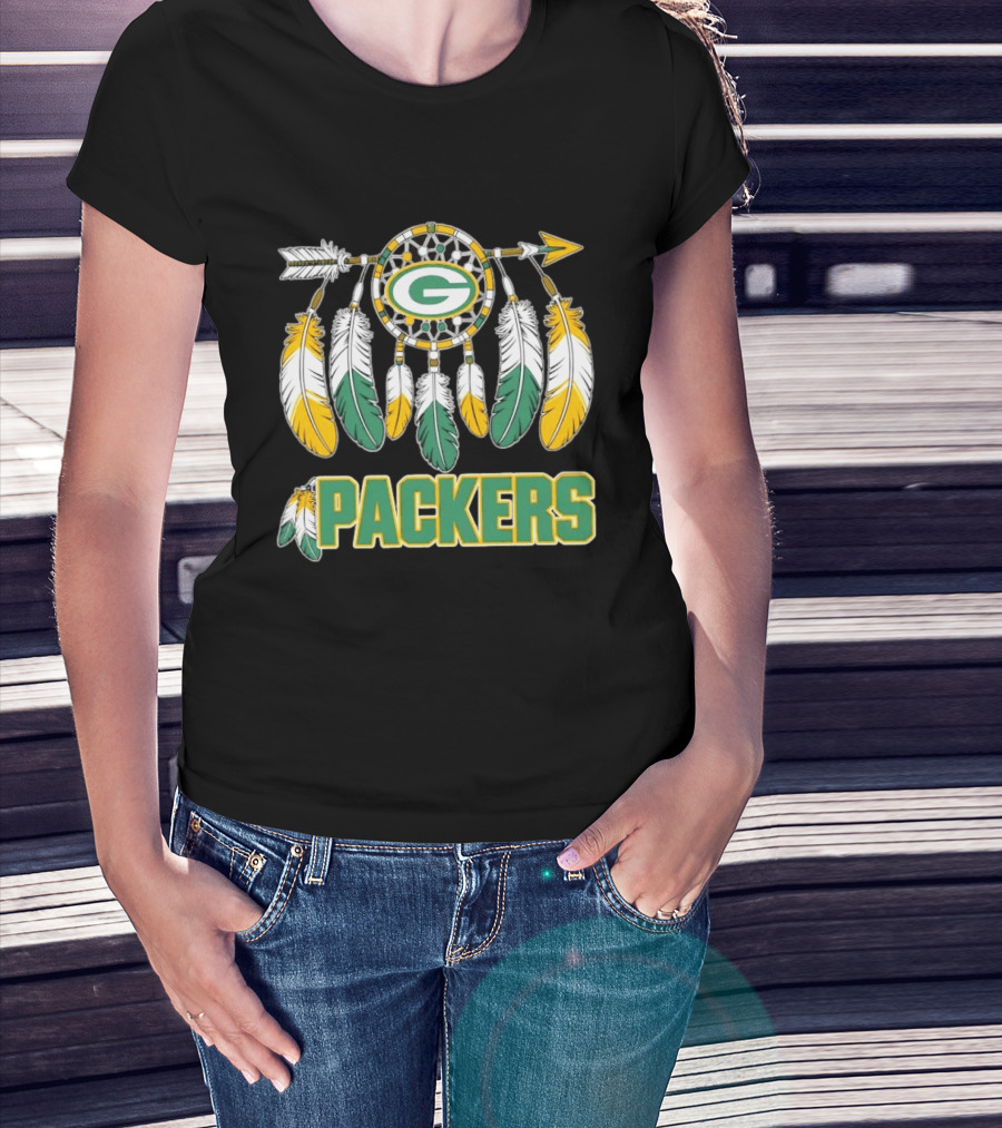 Green Bay Packers Dreamcatcher Feathers Arrow T-Shirt
