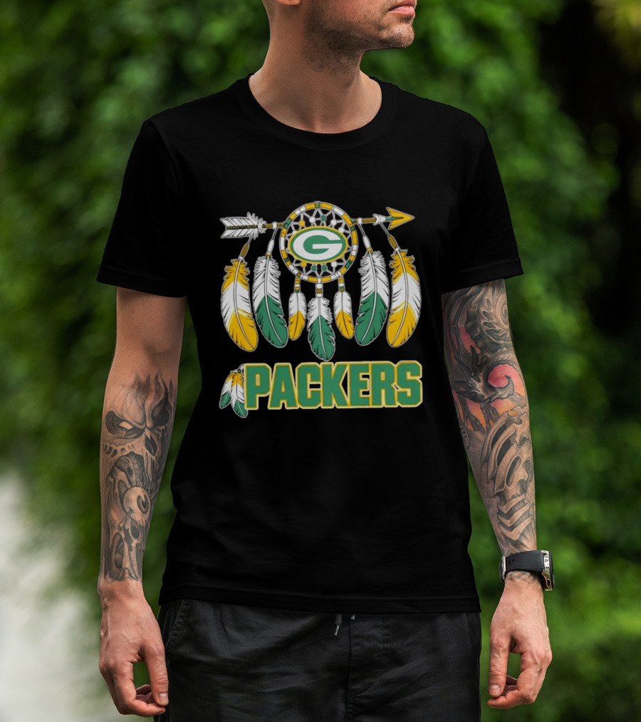 Green Bay Packers Dreamcatcher Feathers Arrow T-Shirt