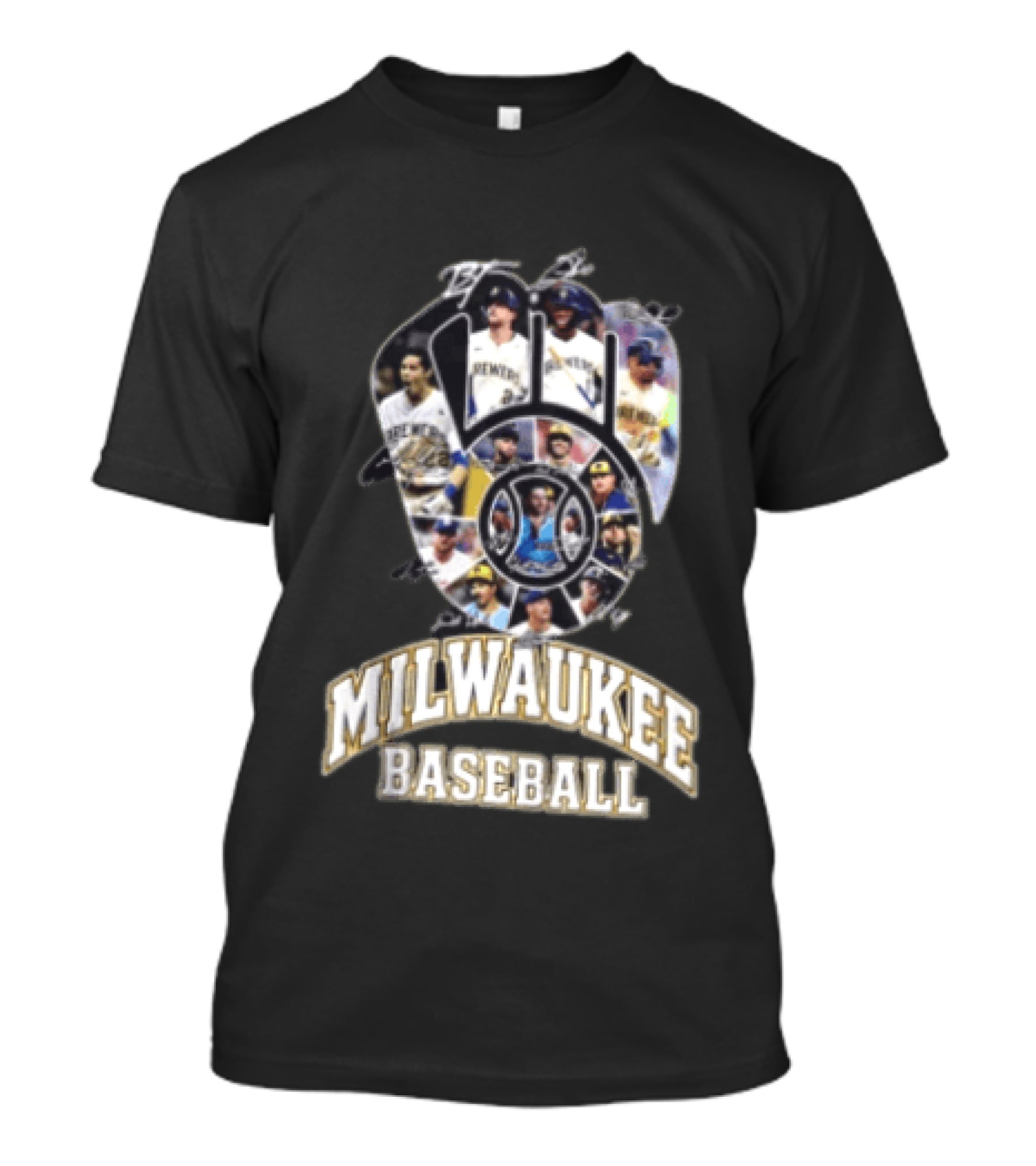 Milwaukee Baseball Brewers Team Spirit Collage T-Shirt