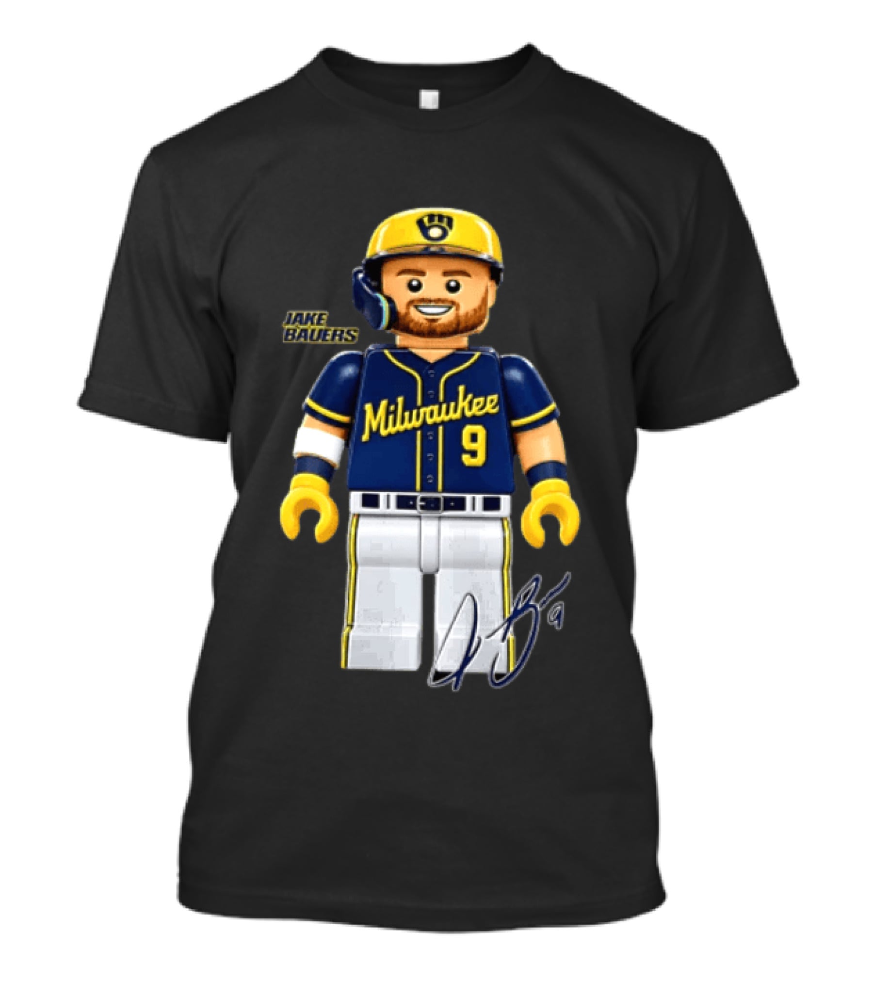Milwaukee Brewers Jake Bauers Minifigure 9 T-Shirt