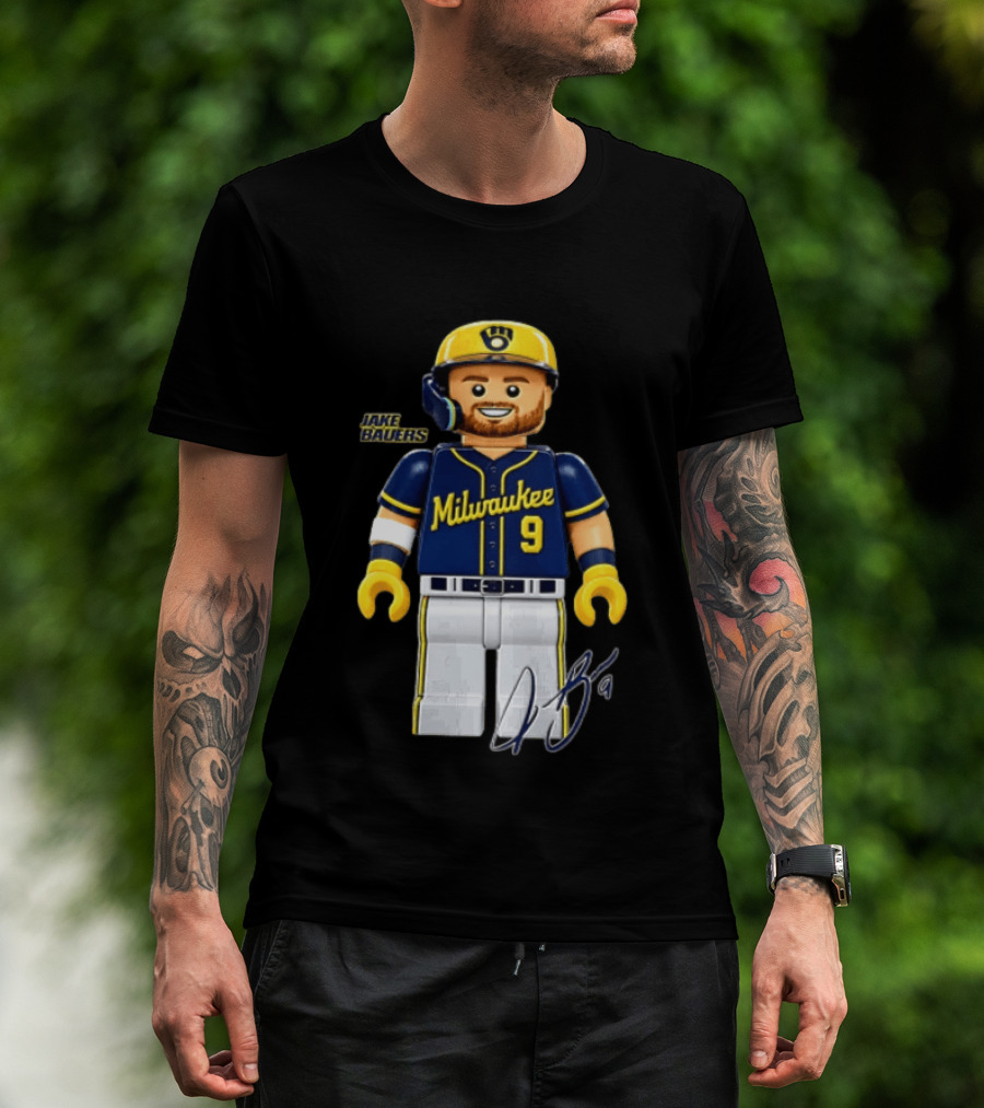 Milwaukee Brewers Jake Bauers Minifigure 9 T-Shirt