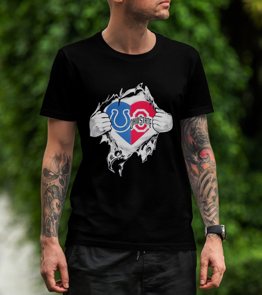 Indianapolis Colts Ohio State Heart Logo Fan T-Shirt