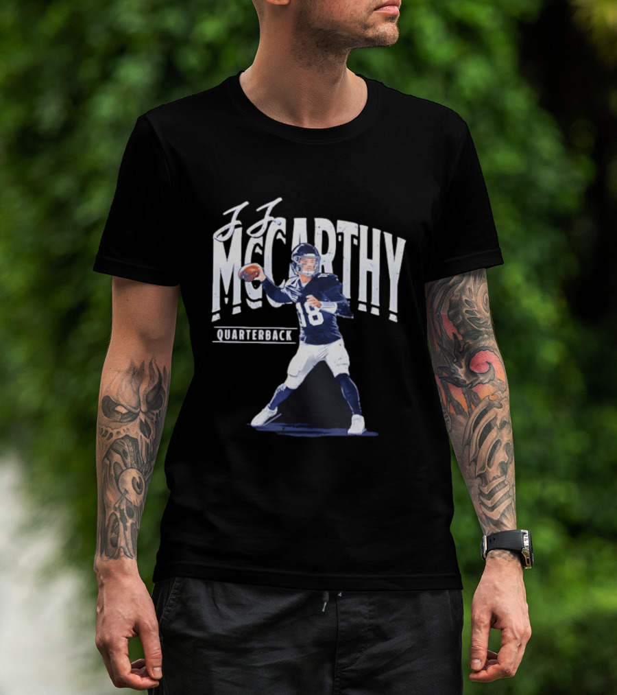 J.J. McCarthy Quarterback 18 Football Player T-Shirt