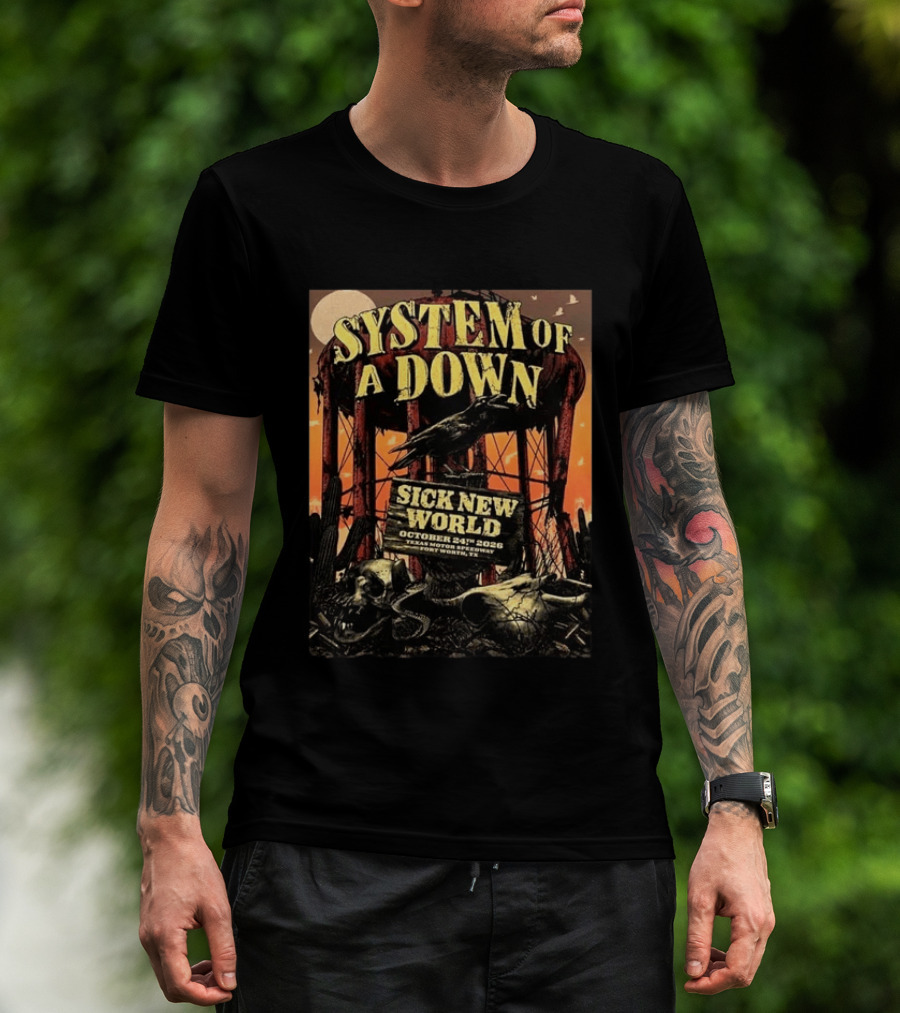 System Of A Down Sick New World Texas Motor Speedway October 24th 2026 T-Shirt