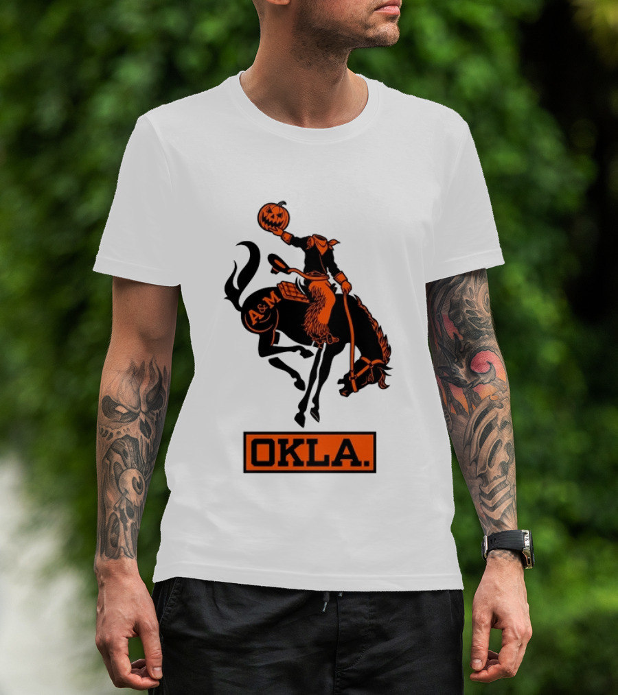 OKLA A&M Oklahoma State Halloween 2026 Headless Horseman T-Shirt