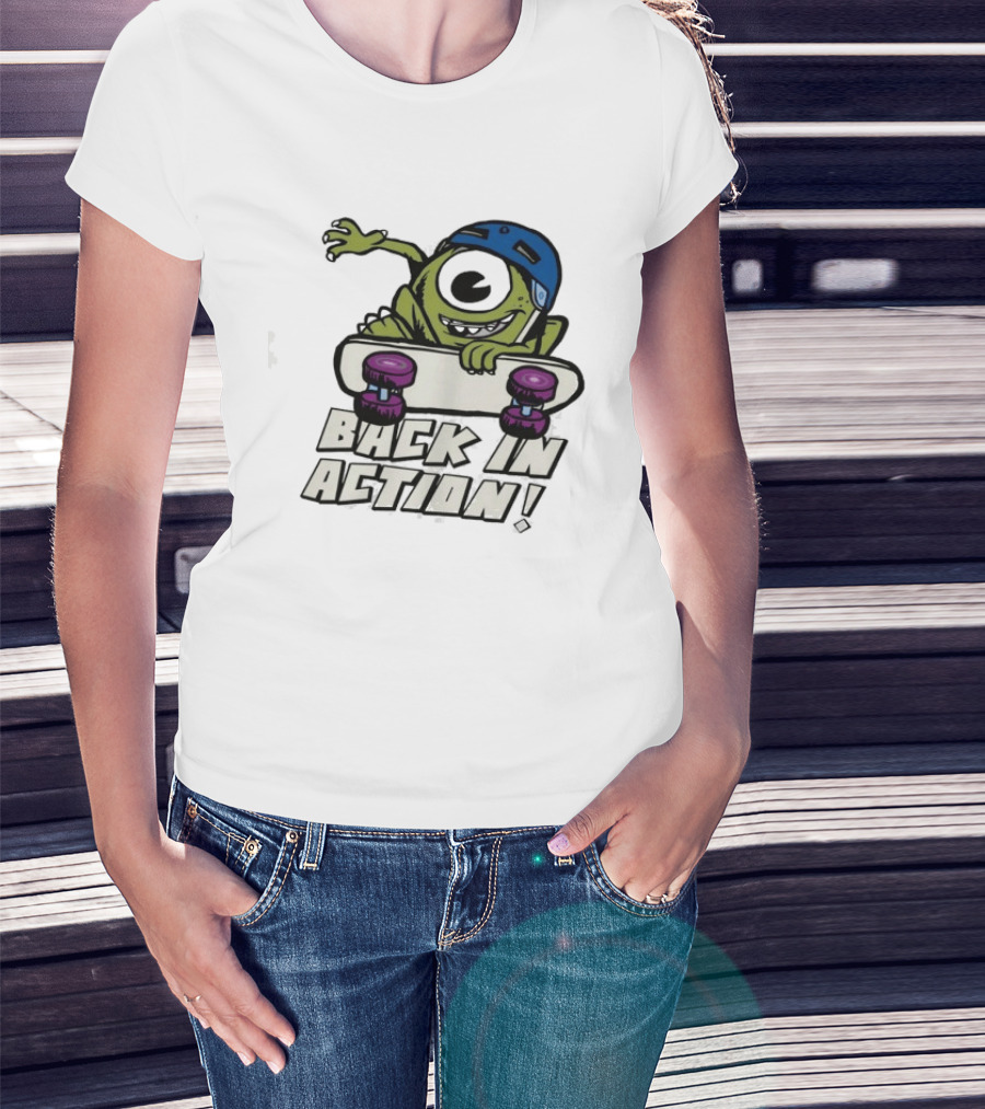 Mike Wazowski Back In Action Skateboard Helmet T-Shirt
