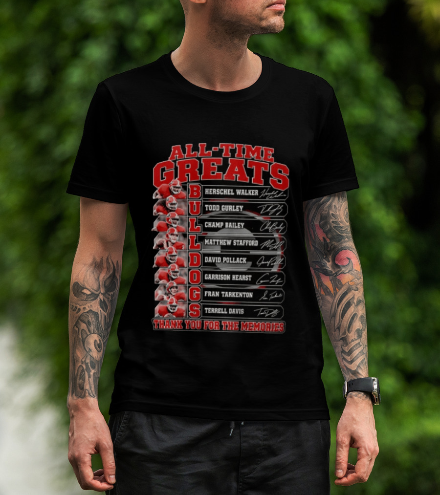 All Time Greats Bulldogs Thank You For The Memories T-Shirt