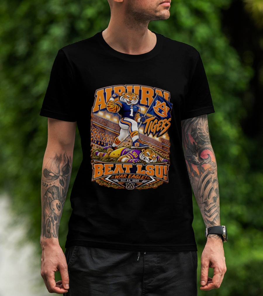 Auburn Tigers Beat LSU War Eagle October 24 2026 T-Shirt