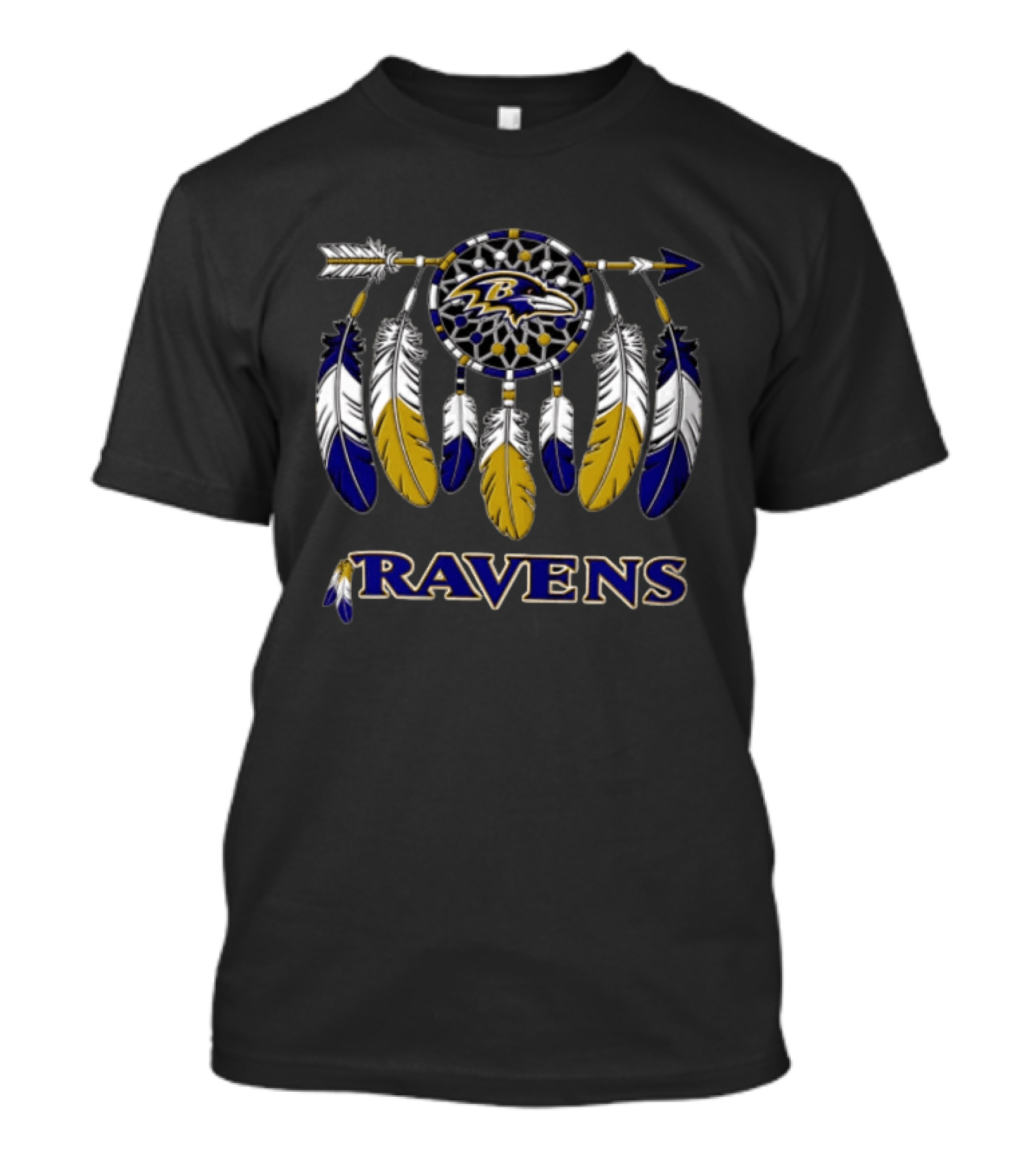 Baltimore Ravens Native American Heritage Dreamcatcher Feathers T-Shirt
