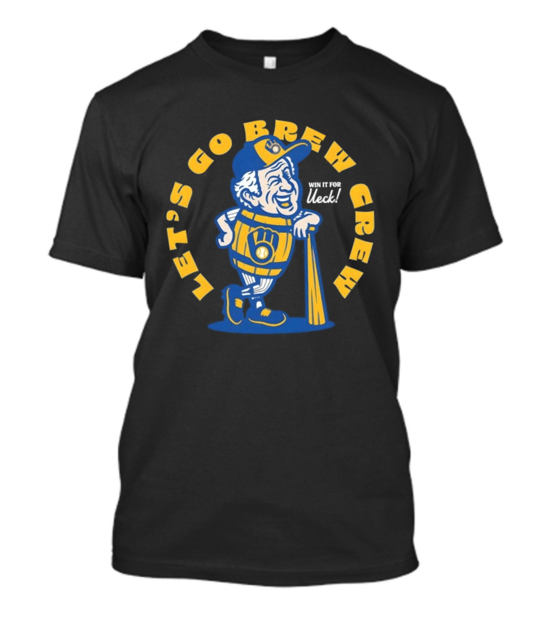 Bob Uecker Let's Go Brew Crew Win It For Ueck Milwaukee Brewers T-Shirt