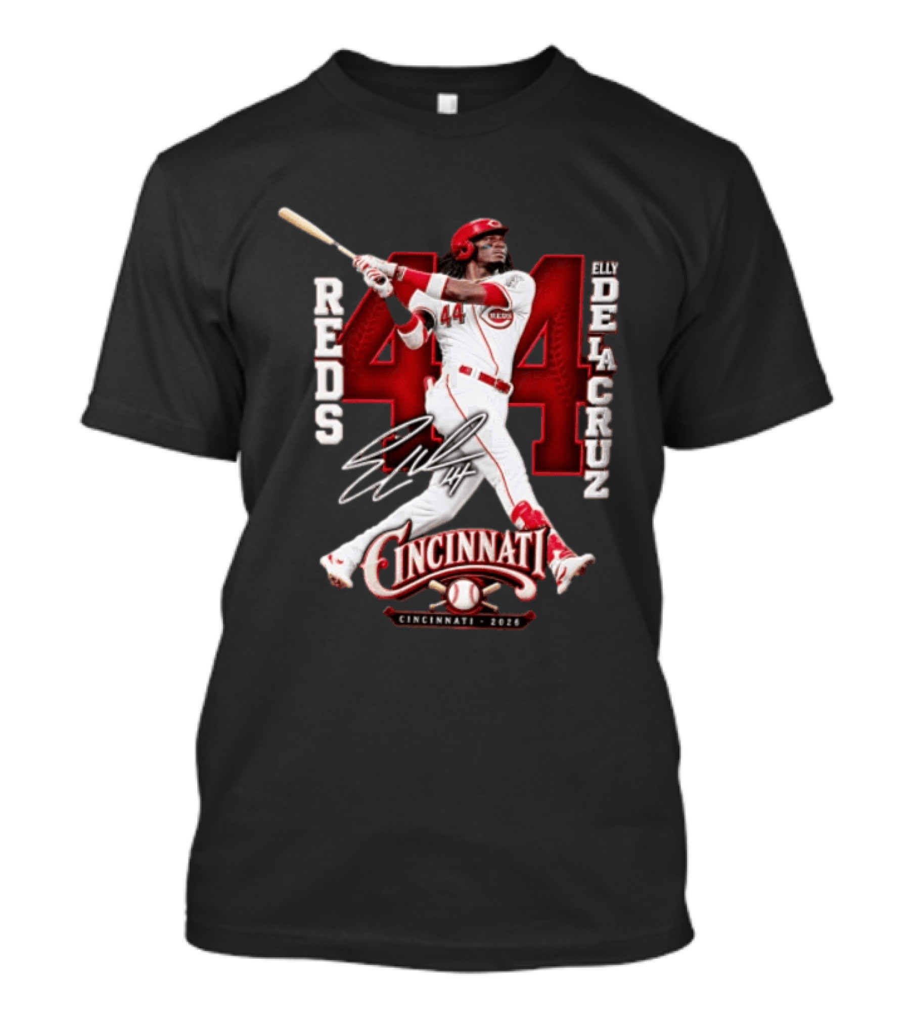 Cincinnati Reds Elly De La Cruz 44 Signature 2026 T-Shirt