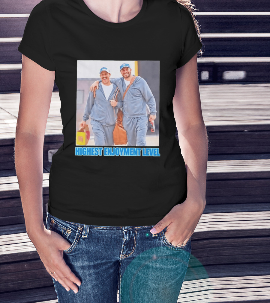 Detroit Lions Brock Wright Sam LaPorta Highest Enjoyment Level T-Shirt