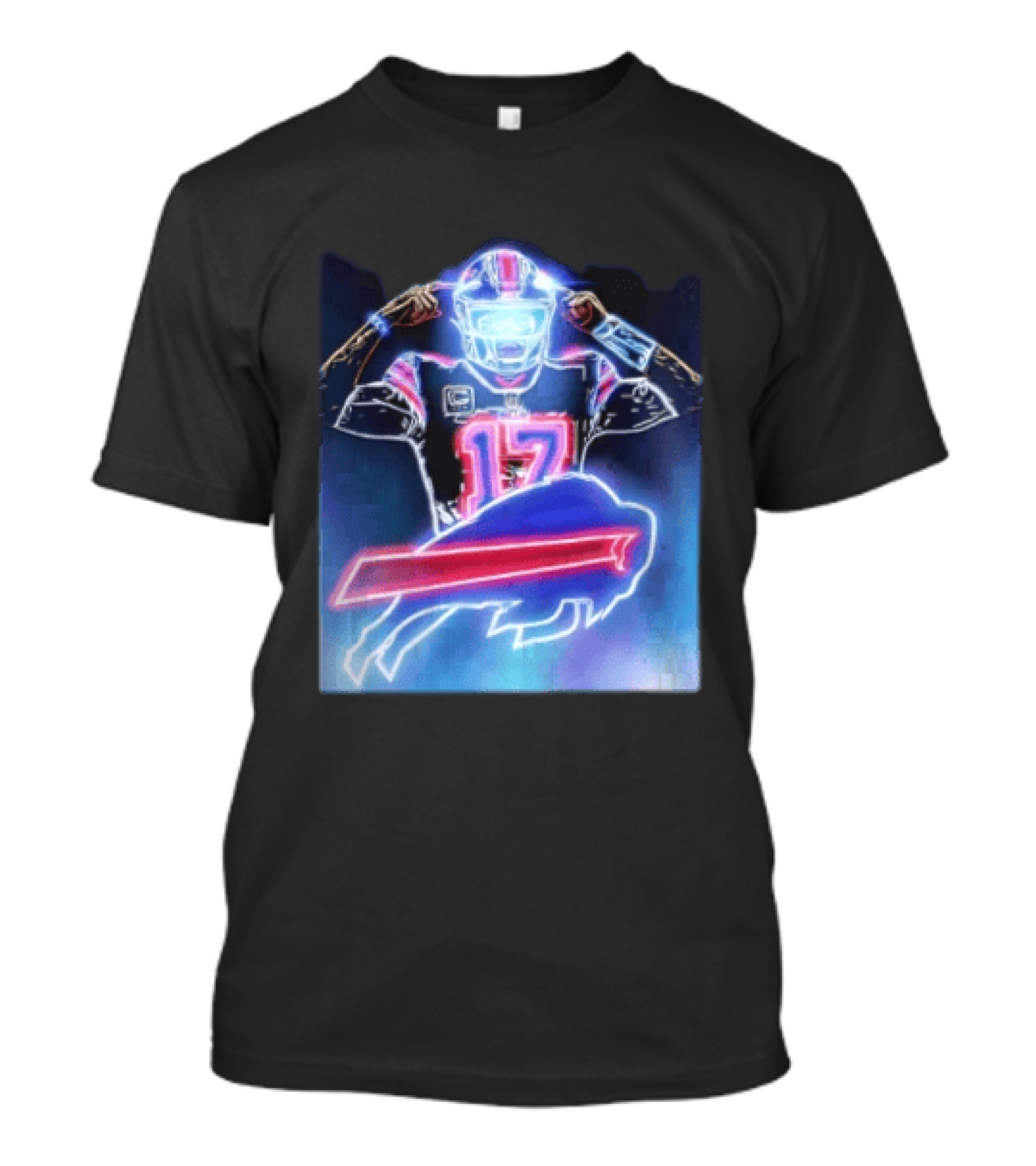 Josh Allen 17 Buffalo Bills Neon T-Shirt