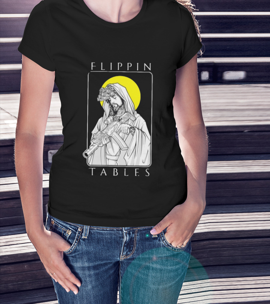 Flippin Tables Night Vision Soldier With Halo T-Shirt