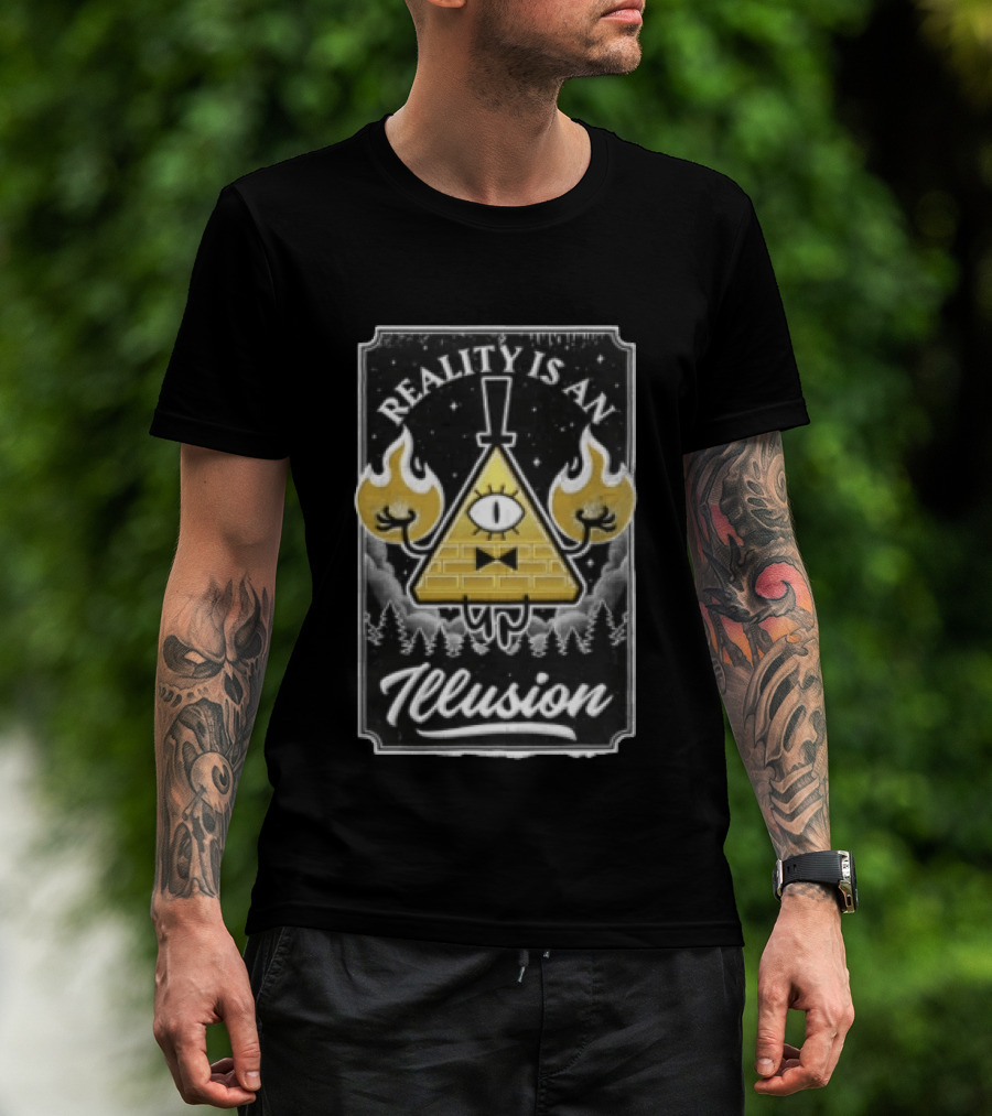 Gravity Falls Reality Is An Illusion Bill Cipher Eye Flames T-Shirt