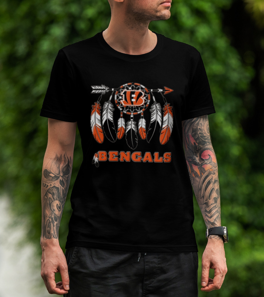 Cincinnati Bengals Native American Heritage Dreamcatcher Feathers T-Shirt