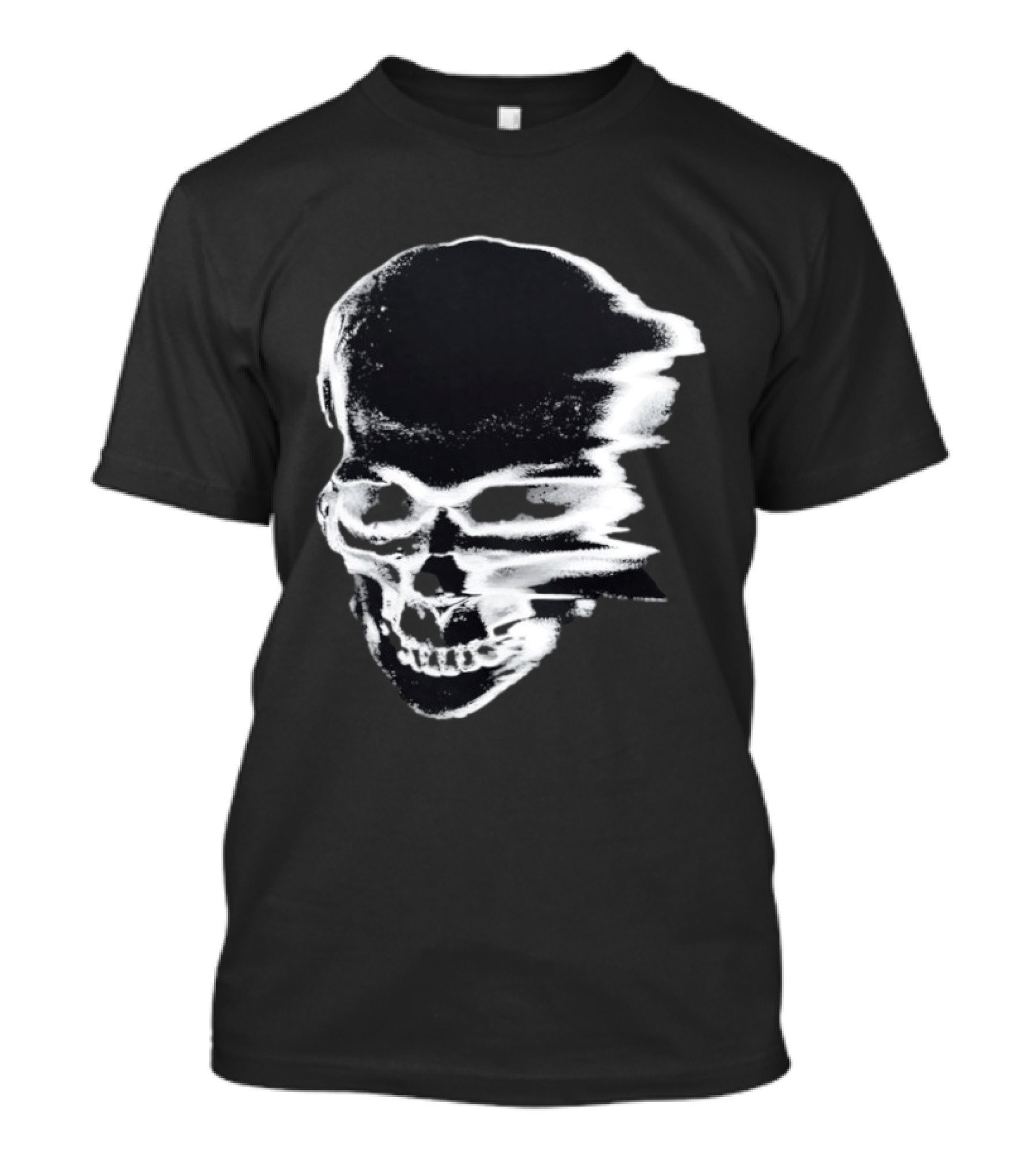 Horrible Skull Fading Effect Edgy Distorted Skull T-Shirt