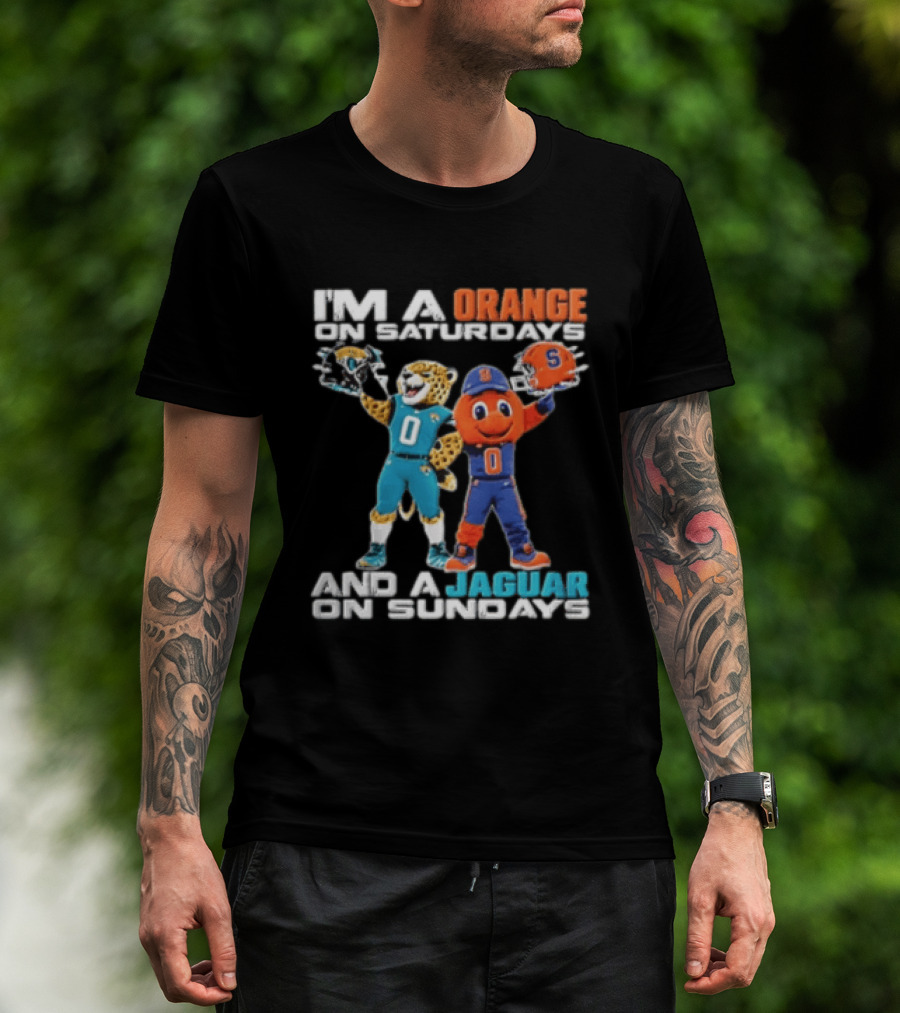 I Am A Orange On Saturdays And A Jaguar On Sundays Football Mascots T-Shirt
