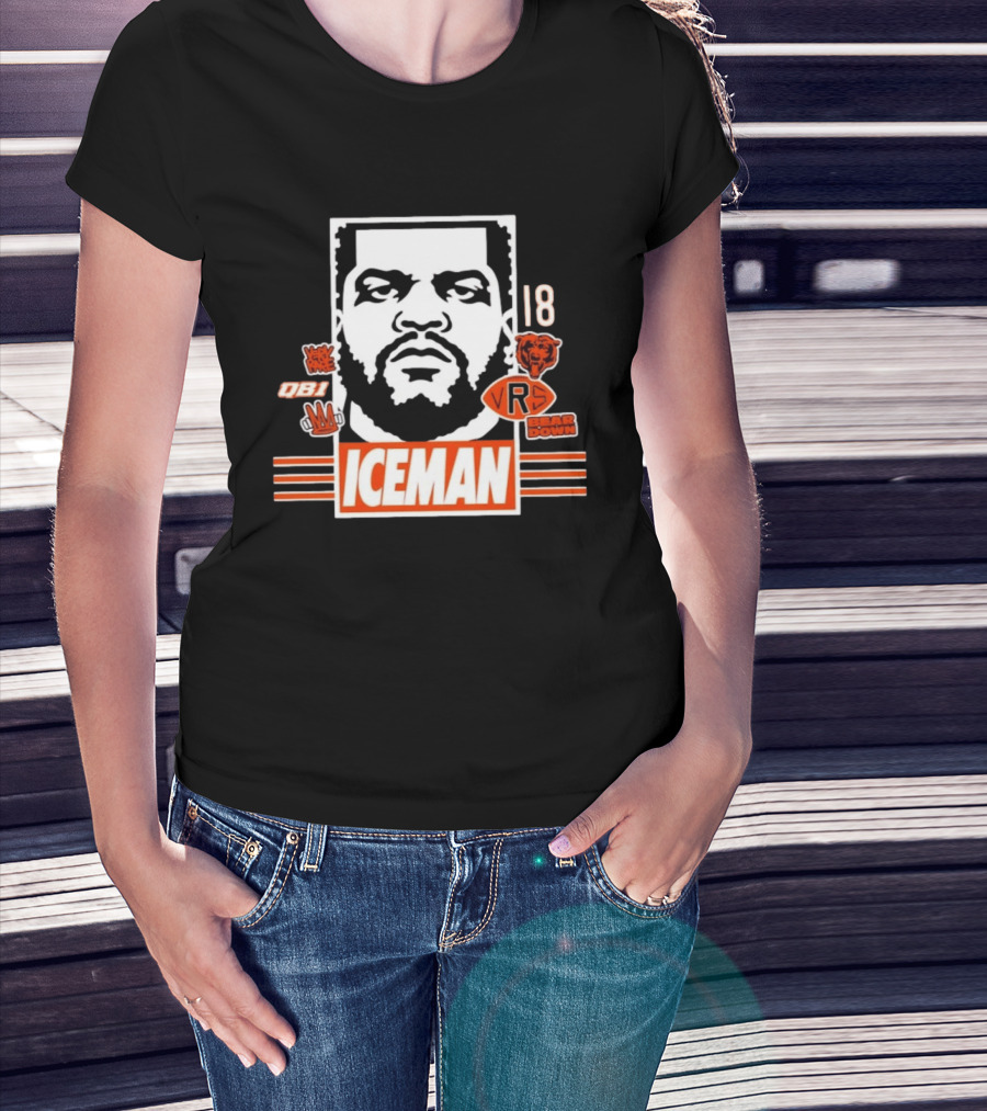 Iceman 18 QB1 Bear Down Chicago Bears T-Shirt