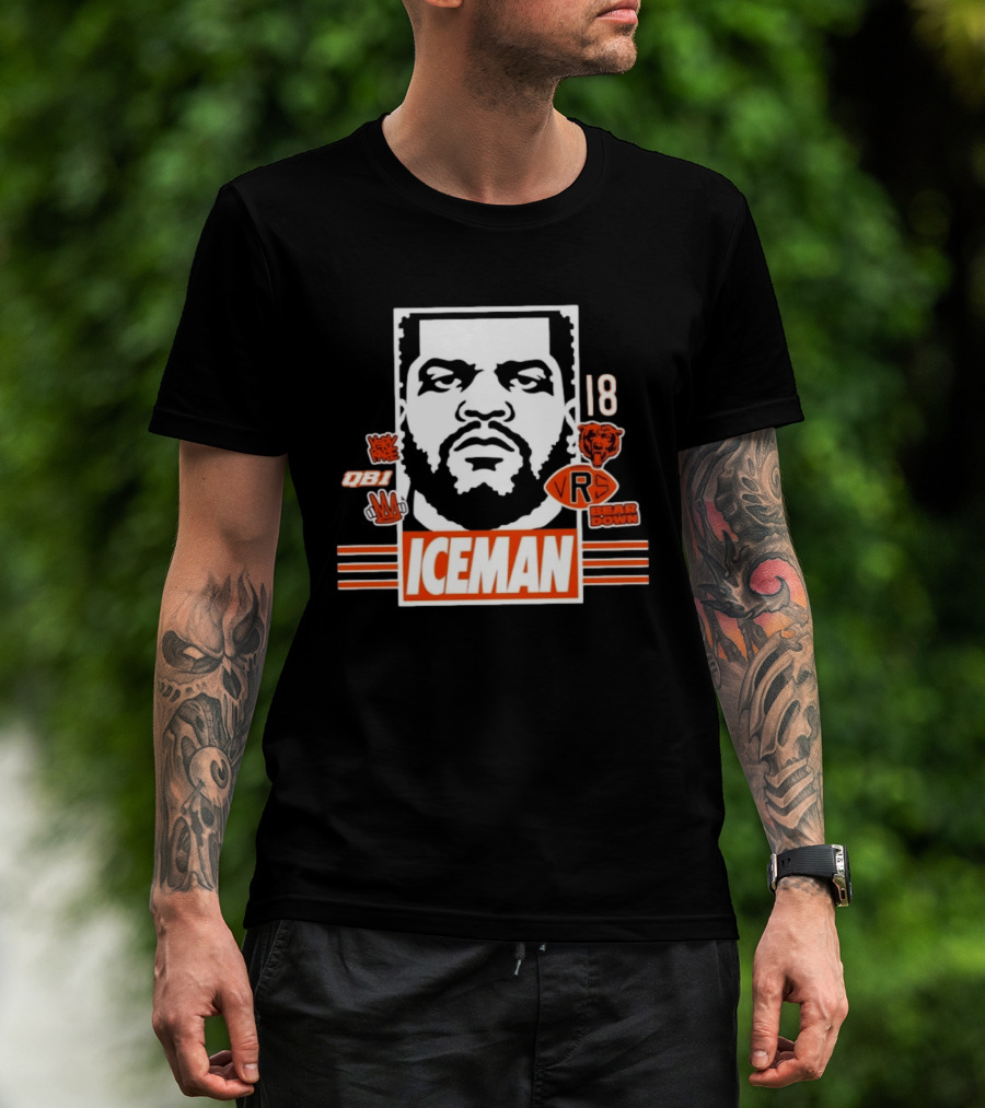 Iceman 18 QB1 Bear Down Chicago Bears T-Shirt