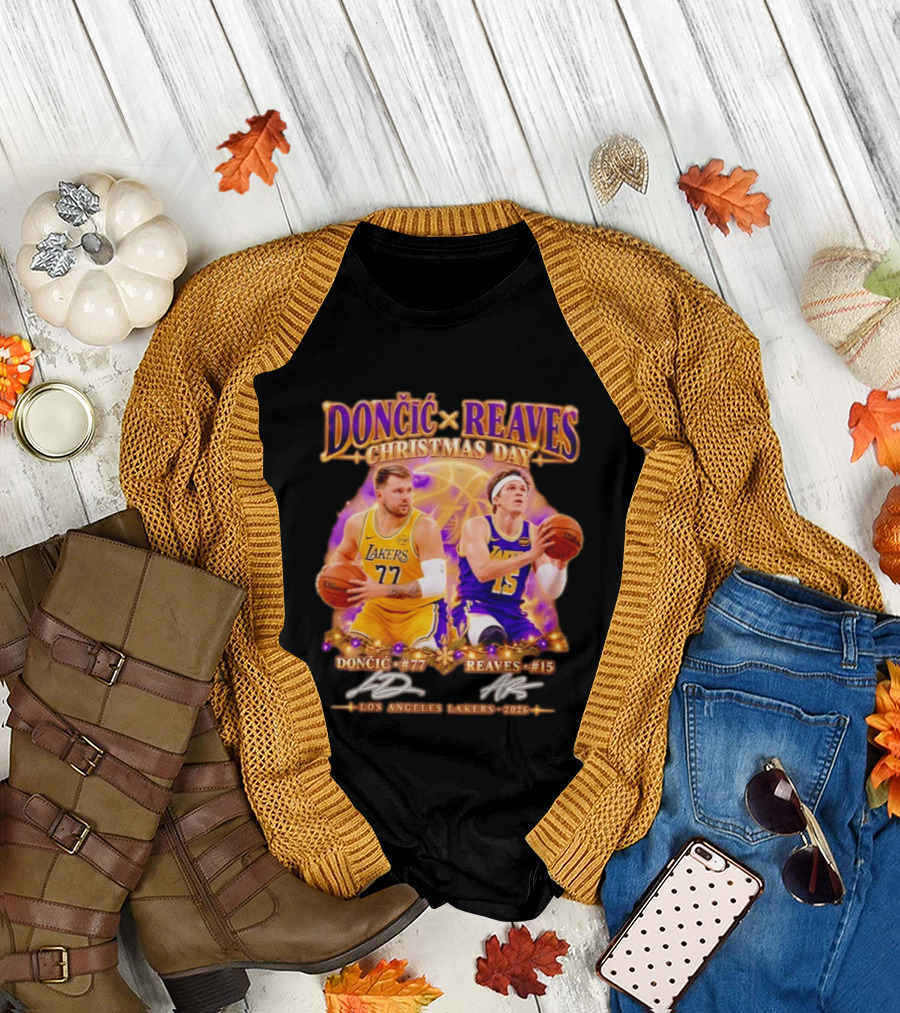 Dončić Reaves Los Angeles Lakers Christmas Day 2023 T-Shirt