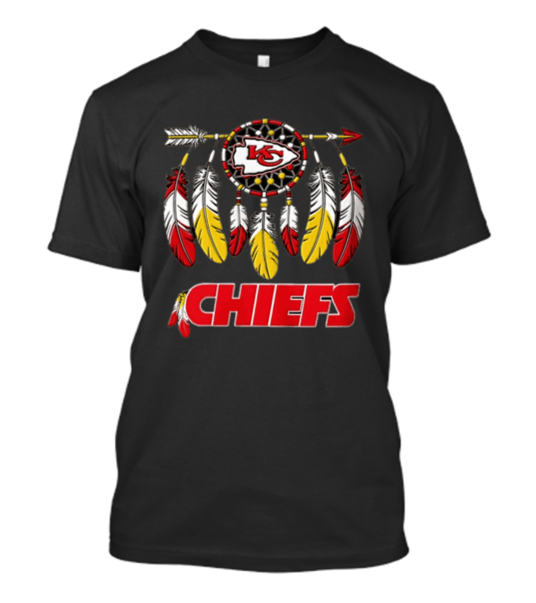Kansas City Chiefs Native American Heritage Feathers And Arrowhead T-Shirt
