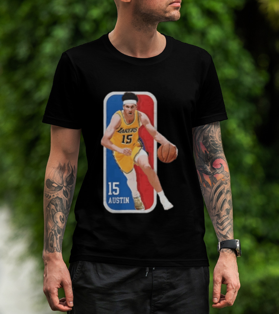 Los Angeles Lakers Austin Reaves Number 15 Basketball Action T-Shirt
