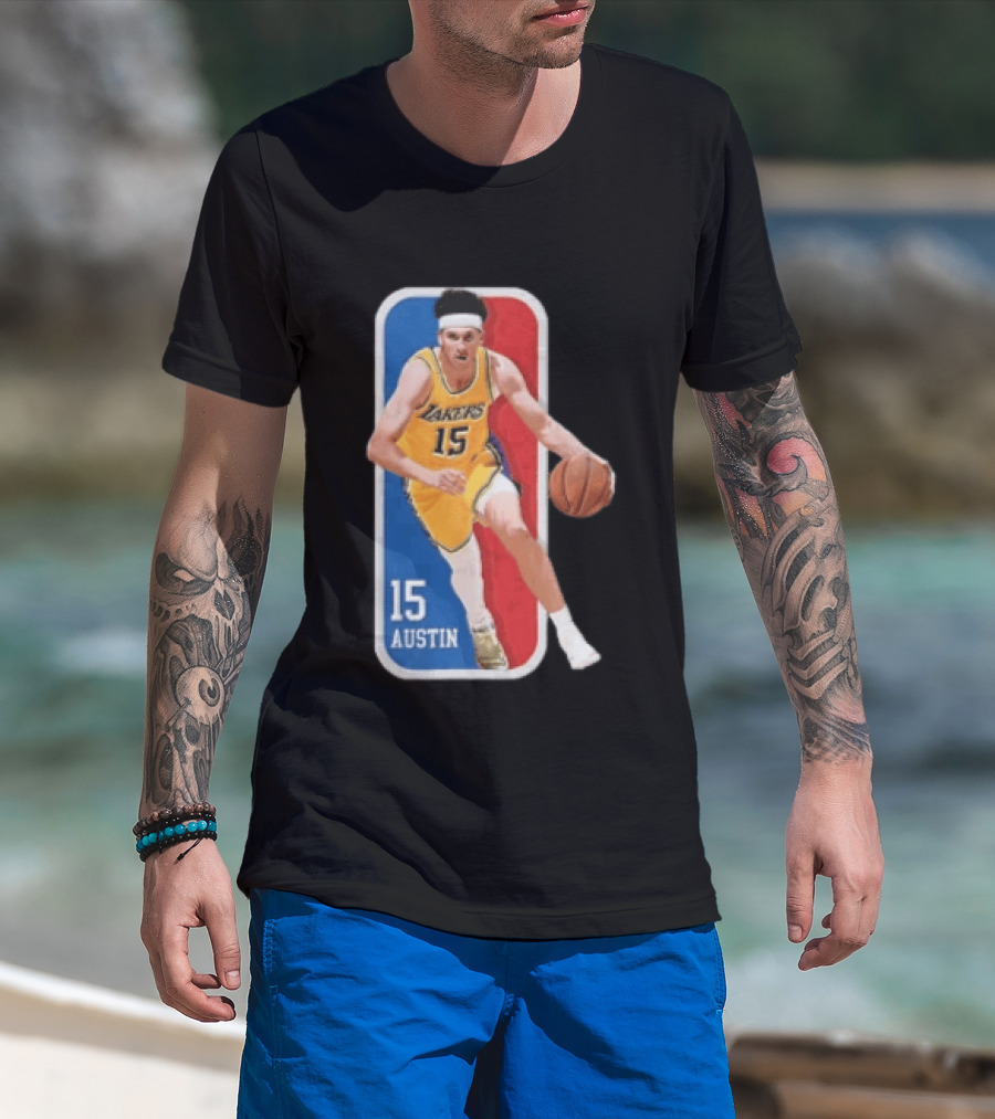 Los Angeles Lakers Austin Reaves Number 15 Basketball Action T-Shirt