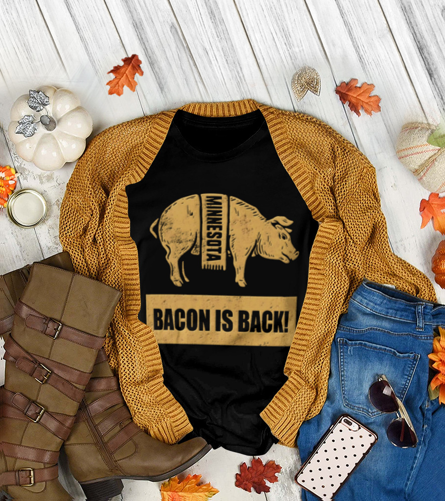 Minnesota Bacon Is Back Pig Motif T-Shirt