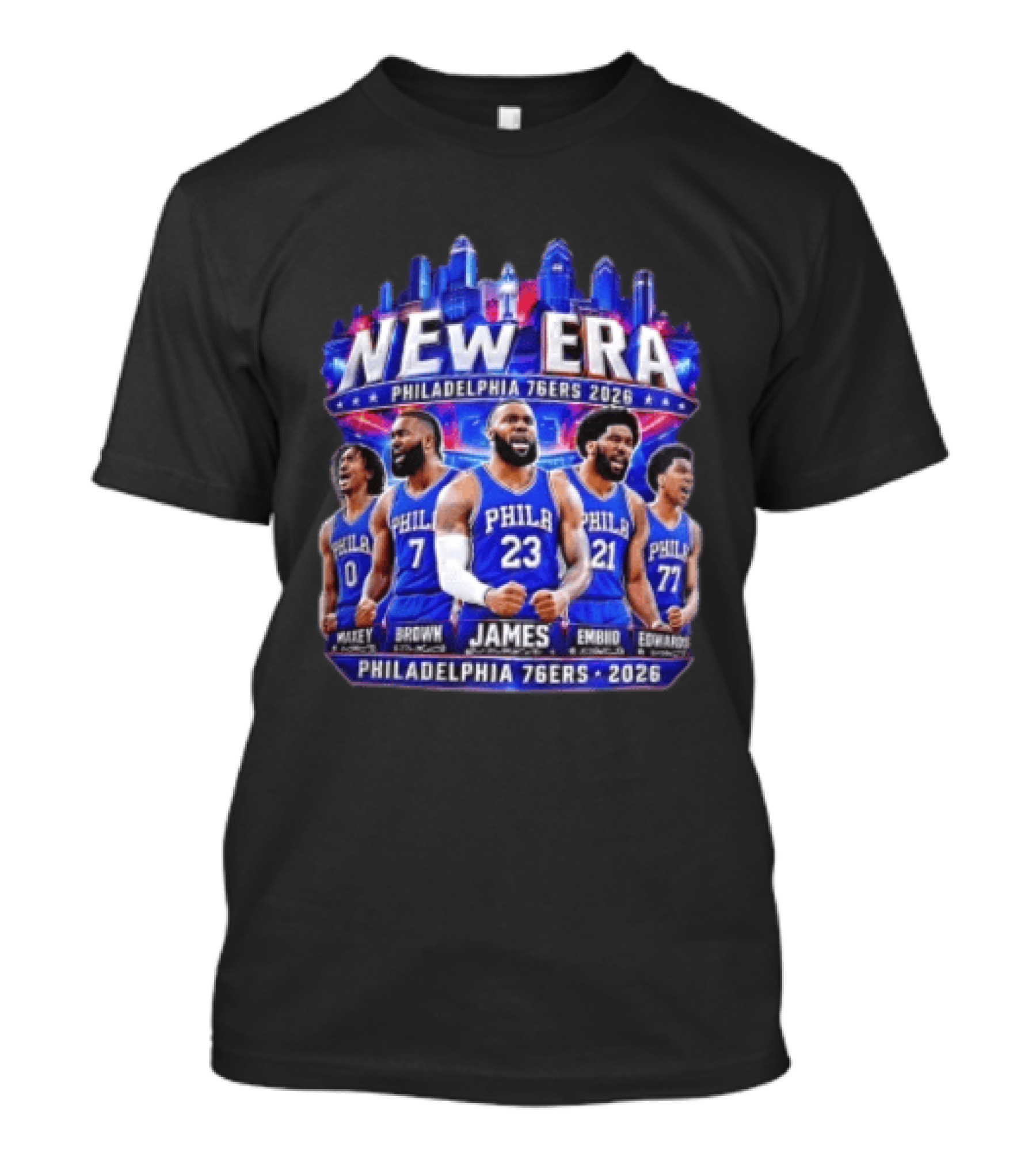 Philadelphia 76ers New Era Maxey Brown James Embiid Edwards 2026 T-Shirt
