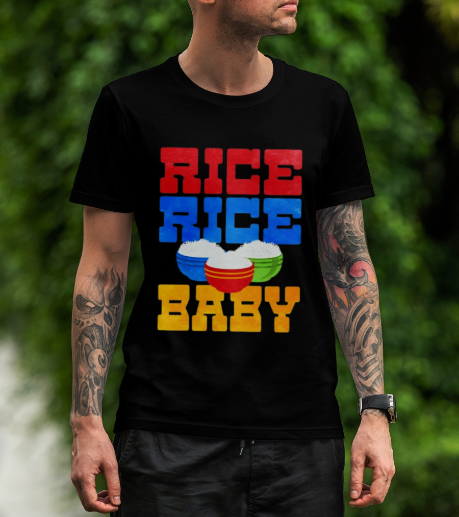 Rice Rice Baby Colorful Bowl Fun T-Shirt