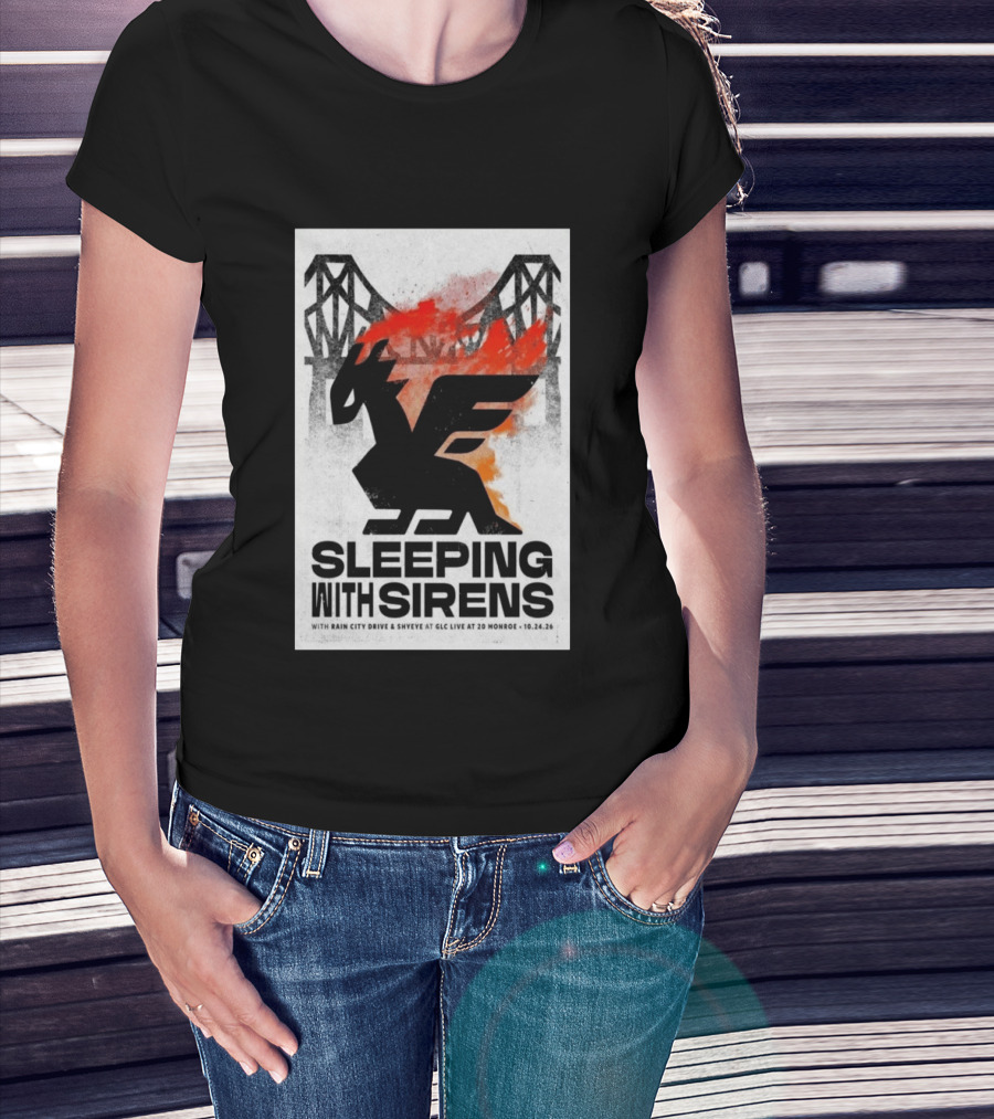 Sleeping With Sirens Rain City Drive Shyeye GLC Live 20 Monroe Grand Rapids MI Oct 24 2026 Concert T-Shirt