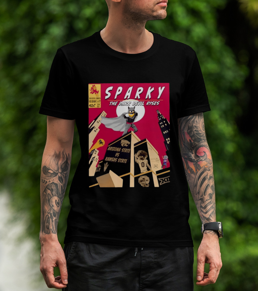 Sparky Sun Devil Comics Issue #7 The Dark Devil Rises Arizona State Vs Kansas State T-Shirt