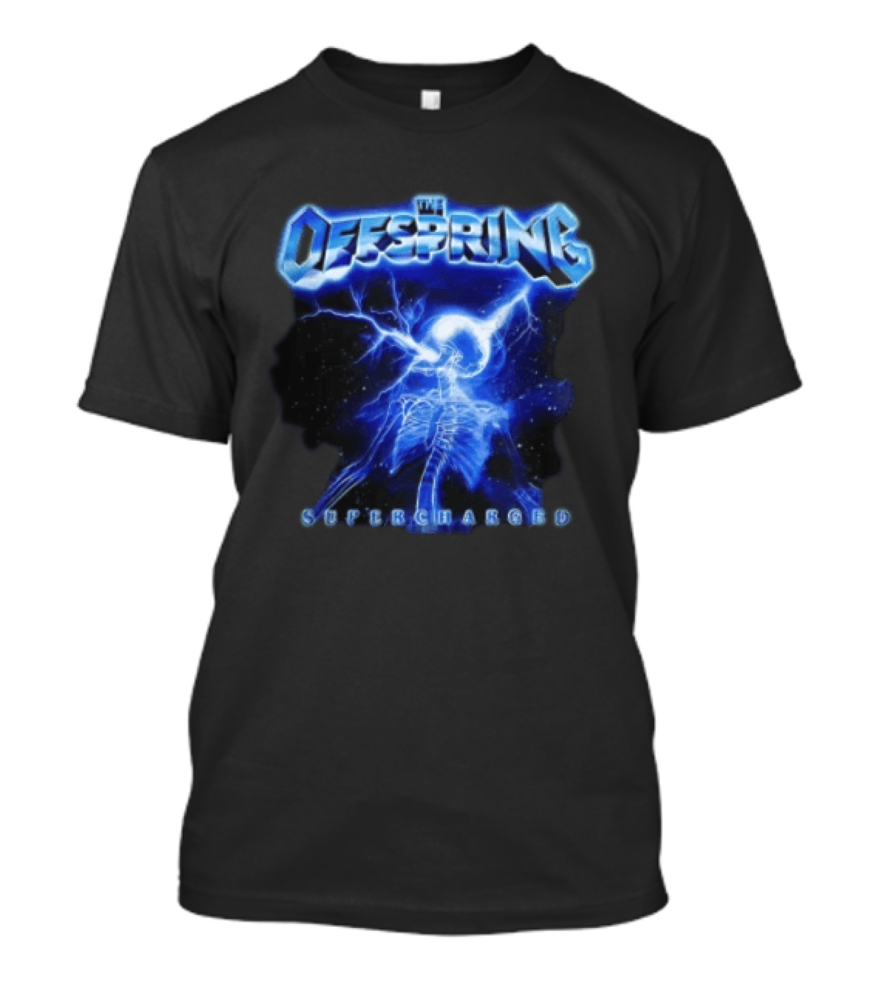 The Offspring Supercharged Electric Skeleton Lightning Blue T-Shirt