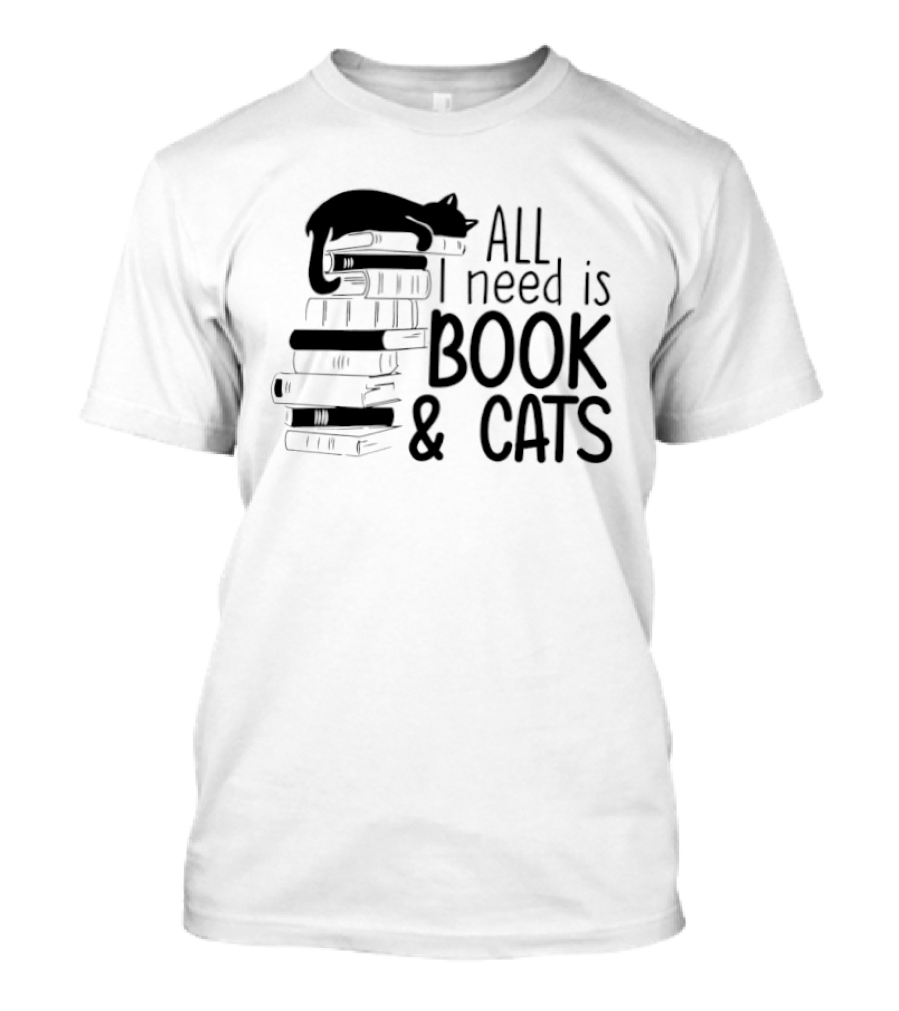 All I Need Is Book And Cats Stack T-Shirt