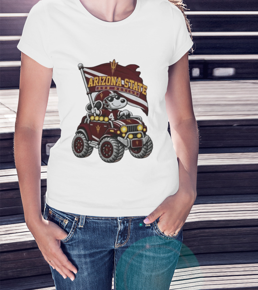 Arizona State Sun Devils NCAA Football Snoopy Offroad Vehicle T-Shirt