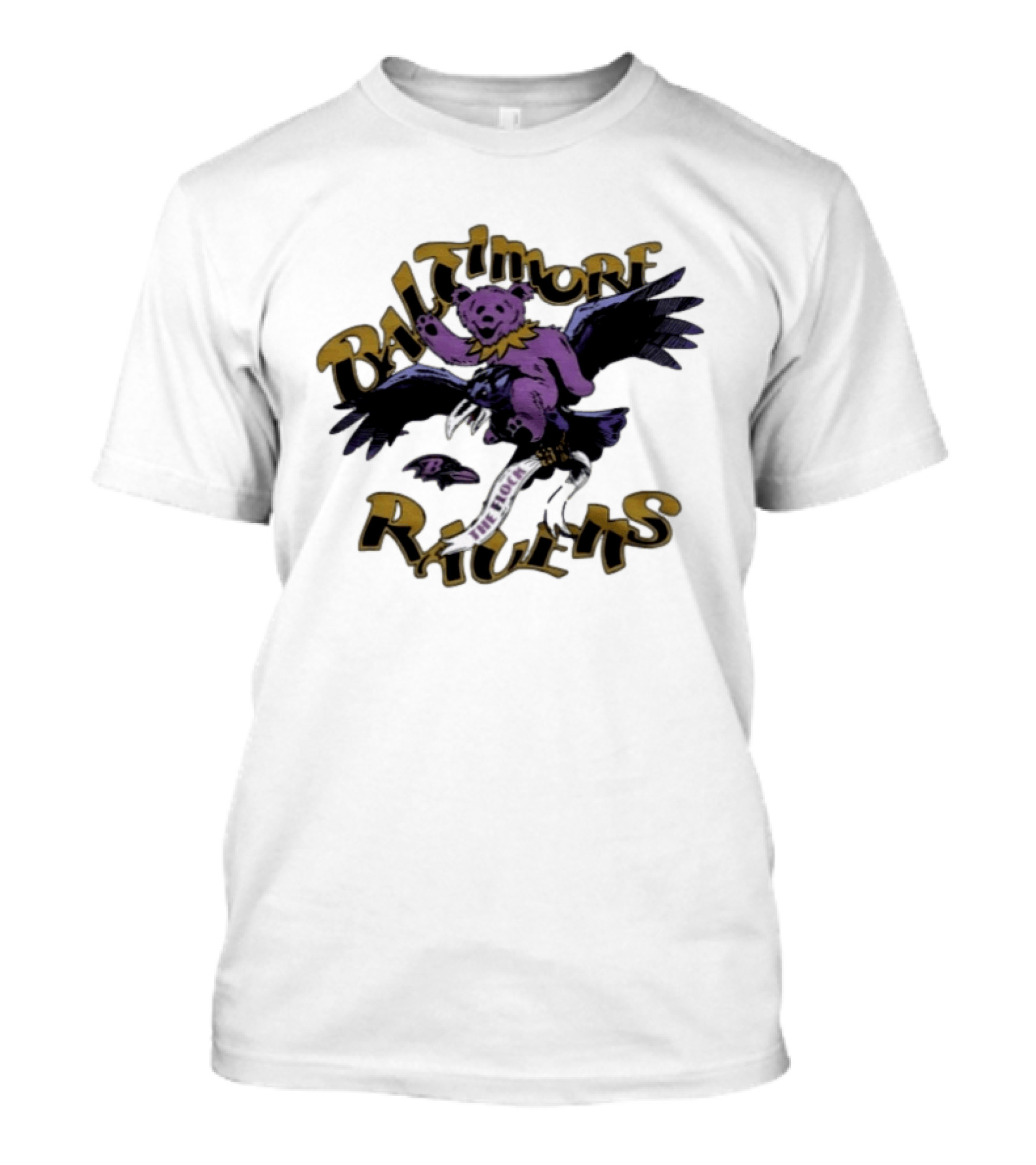 Baltimore Ravens Grateful Dead The Flock Bear And Raven Combo T-Shirt