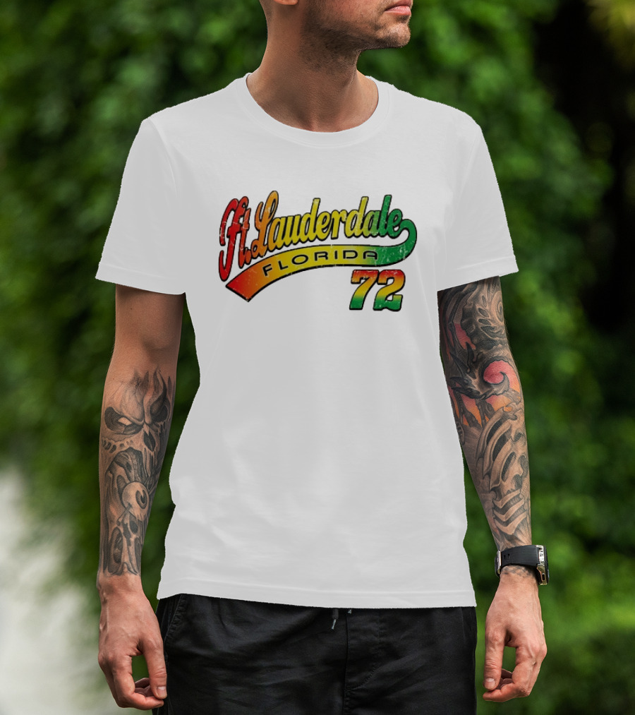 Ft. Lauderdale Florida 72 Vintage Style Retro Font T-Shirt