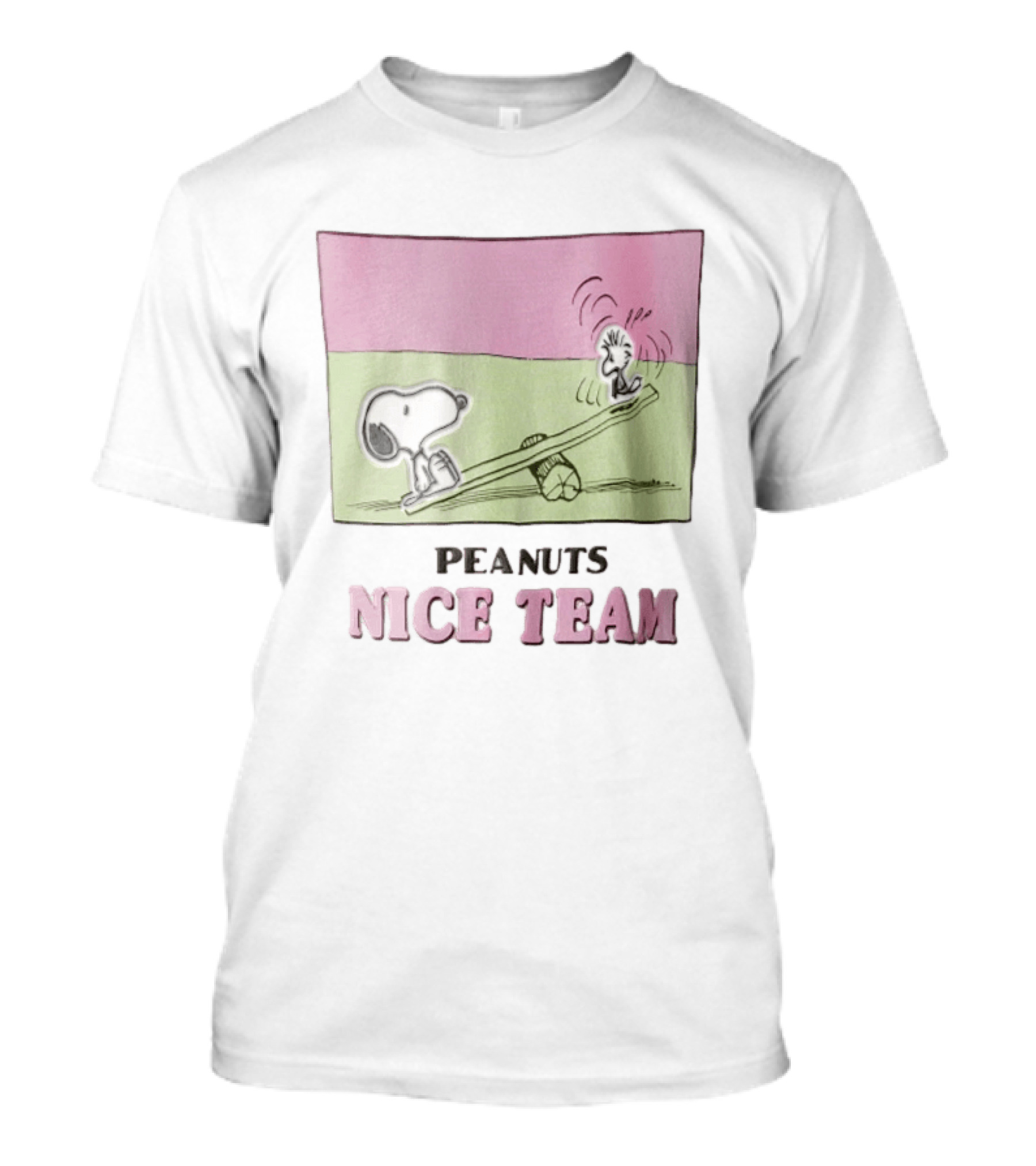 Peanuts Nice Team Snoopy Woodstock Seesaw Cartoon T-Shirt