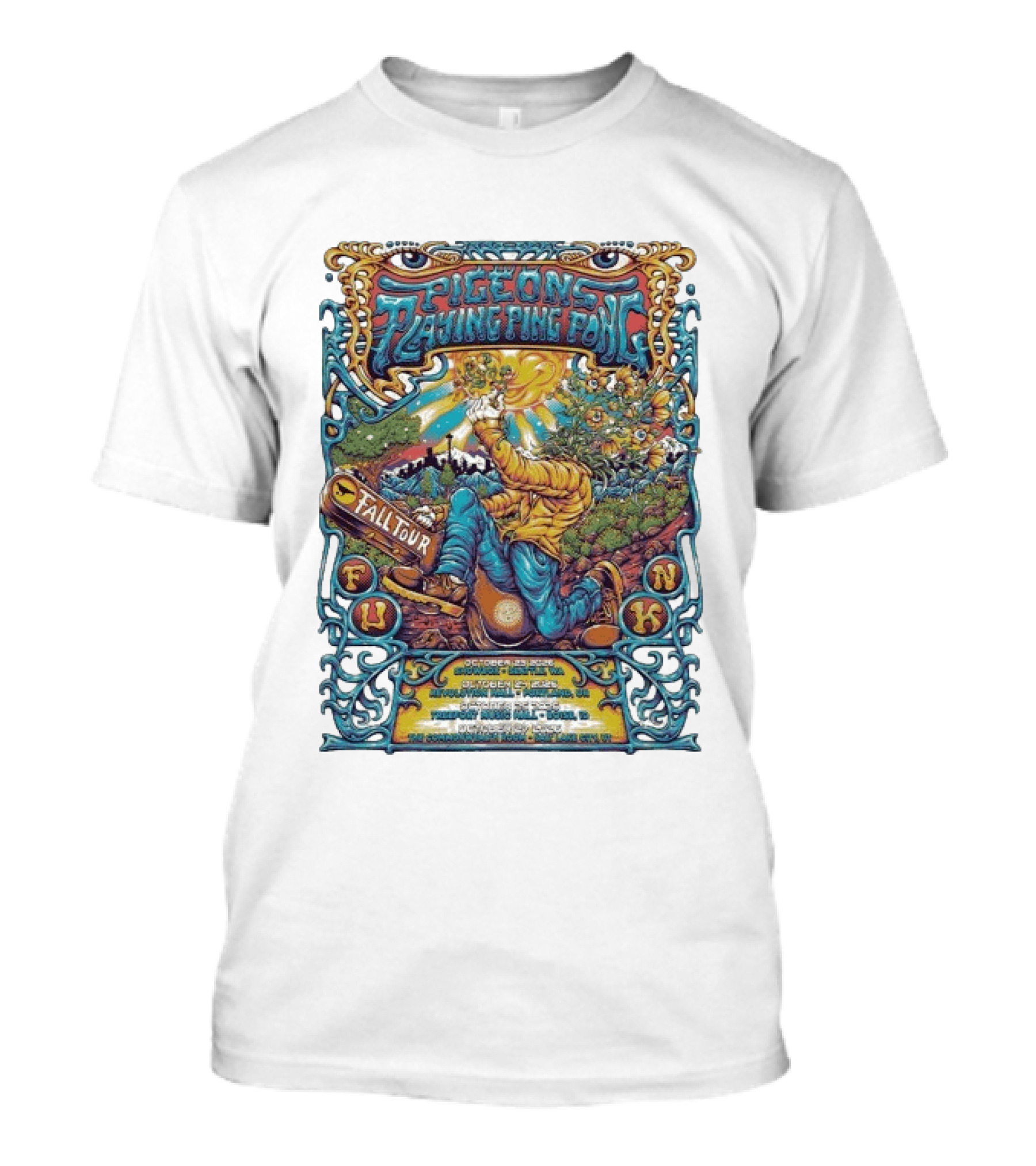 Pigeons Playing Ping Pong Fall Tour 2026 October 23 27 Seattle Portland Boise Salt Lake City Flower Man T-Shirt