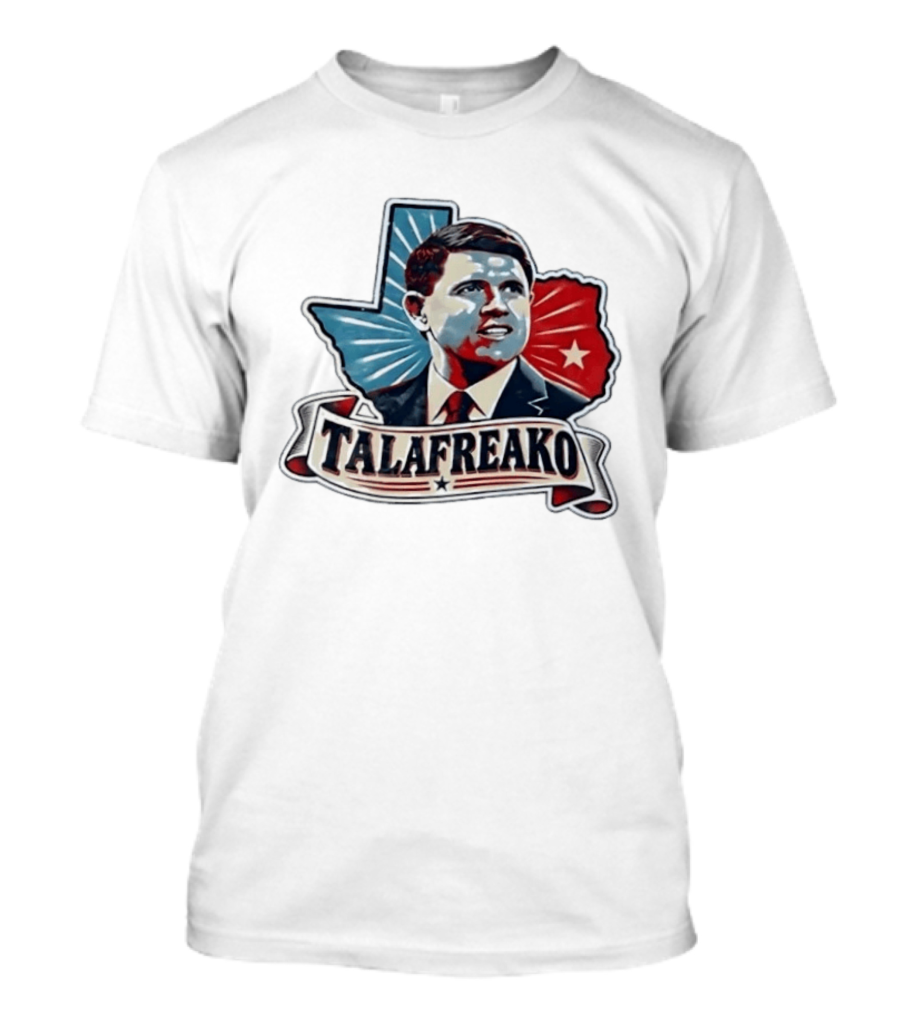 Talafreako Texas Political State Patriotic Star Face T-Shirt