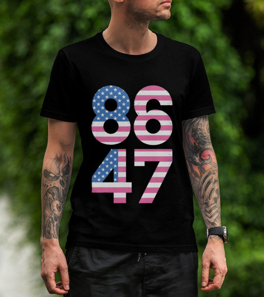 8647 Resist 86 47 American Flag USA 4th Of July T-Shirt