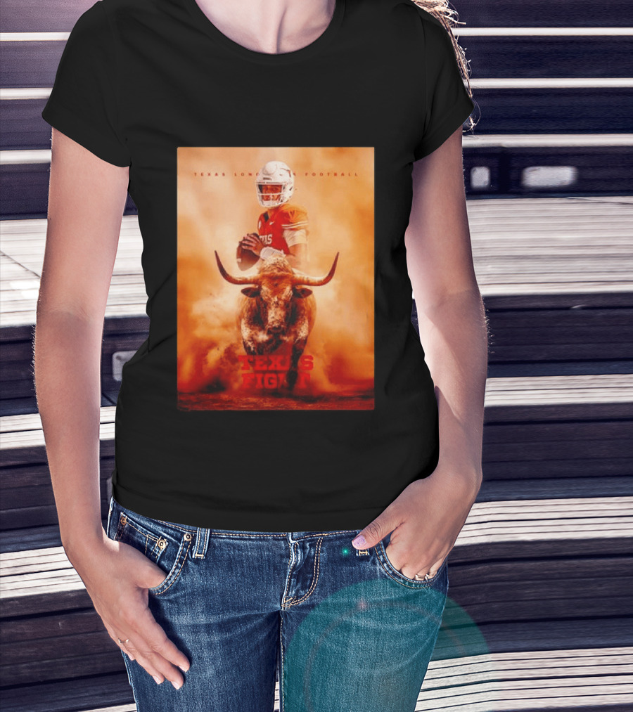 Texas Longhorns Football Texas Fight Arch Manning Bull T-Shirt
