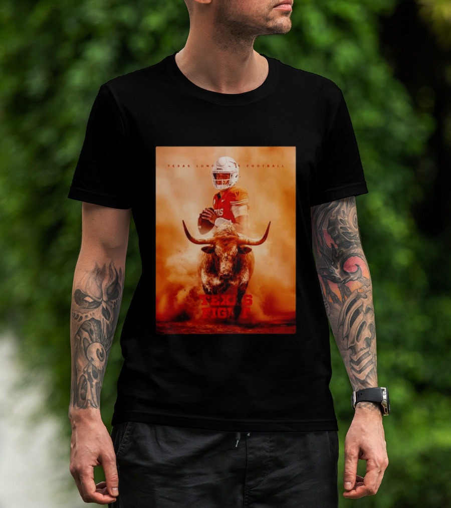 Texas Longhorns Football Texas Fight Arch Manning Bull T-Shirt