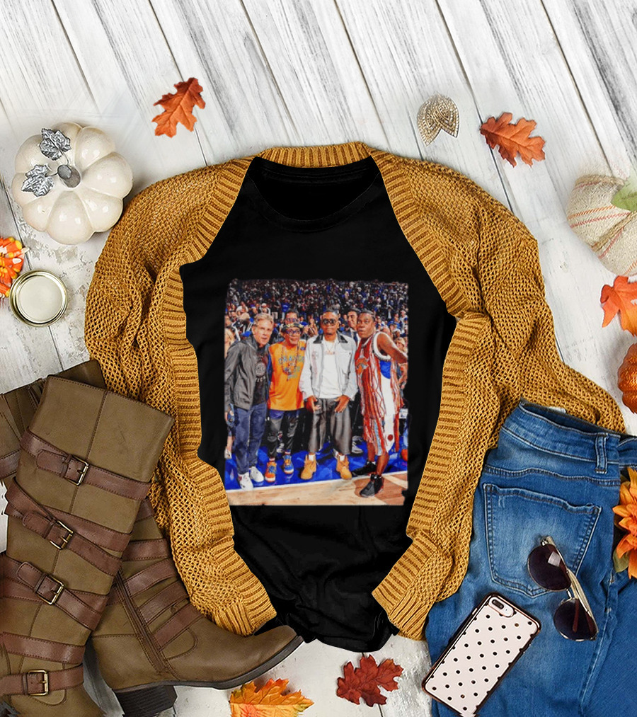 Ben Stiller Spike Lee Nas Tracy Morgan New York Knicks Courtside Celebrities T-Shirt